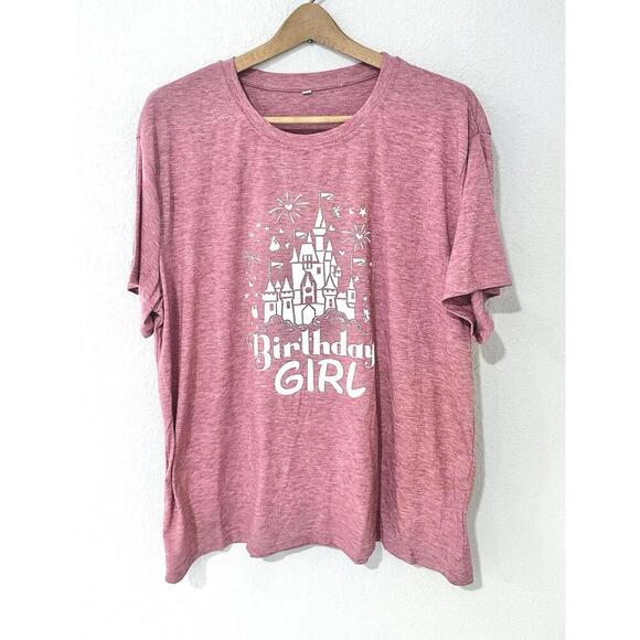 Tops - WOMEN'S Pink Disney Birthday Girl Tshirt - Size: 2XL